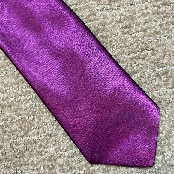 Jhane Barnes Purple Mesh Overlay Tie Formal Gala Silk Blend 3” Necktie - Picture 4 of 7